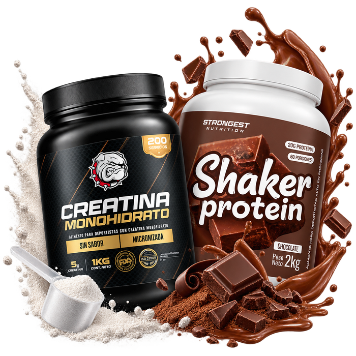 Shaker Protein 2kg + Creatina 100% Monohidratada Strongest